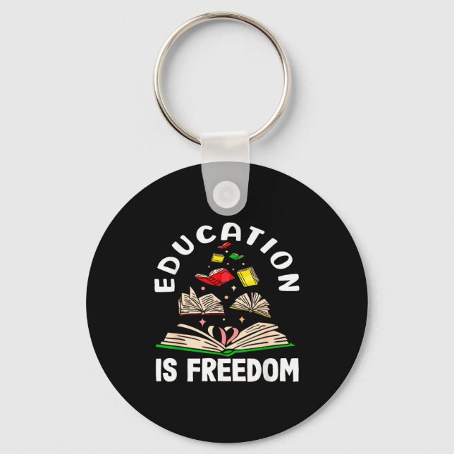 Education is freedom black history month  keychain (Front)