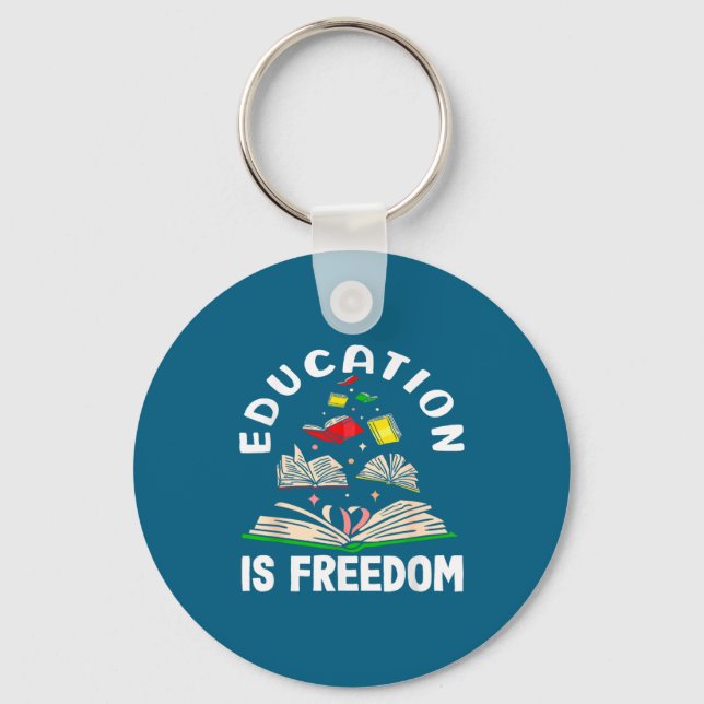 Education is freedom black history month  keychain (Front)