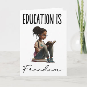 Education Is Freedom Black Teacher Books Black His Card
