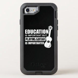 Education Is Important But Playing Guitar OtterBox Defender iPhone SE/8/7 Case