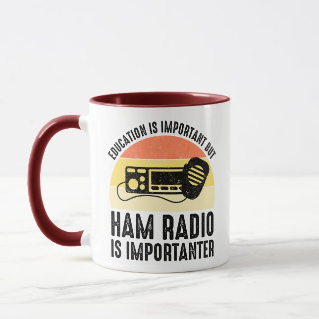 Education Is Important - Ham Radio Is Importanter Mug (Left)