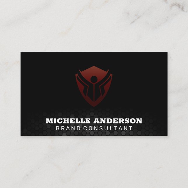 Education Logo | Geometric Background Business Card (Front)