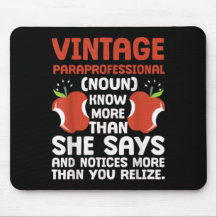 Education Pride Paraprofessional Definition Mouse Pad