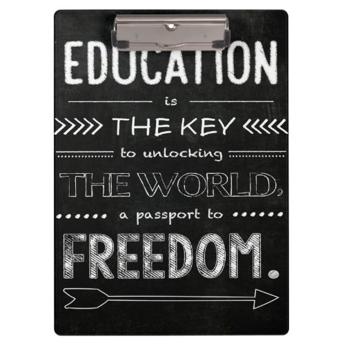 Education Quote Motivation Clipboard