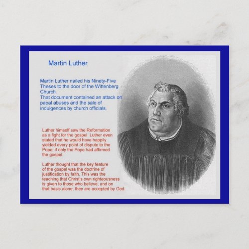 Education Religion Martin Luther Postcard