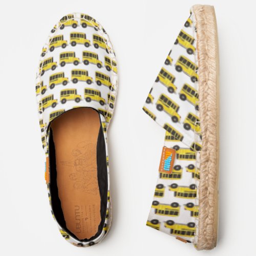 Education School Bus Driver Yellow Buses Print Espadrilles