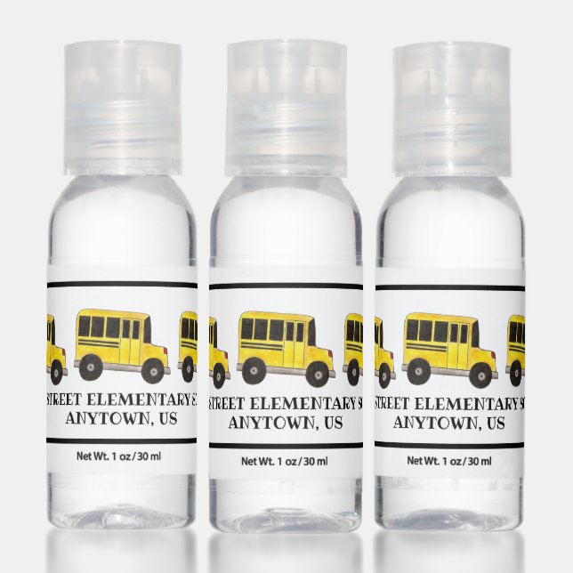 Education School Bus Driver Yellow Buses Teacher Hand Sanitizer (Set)