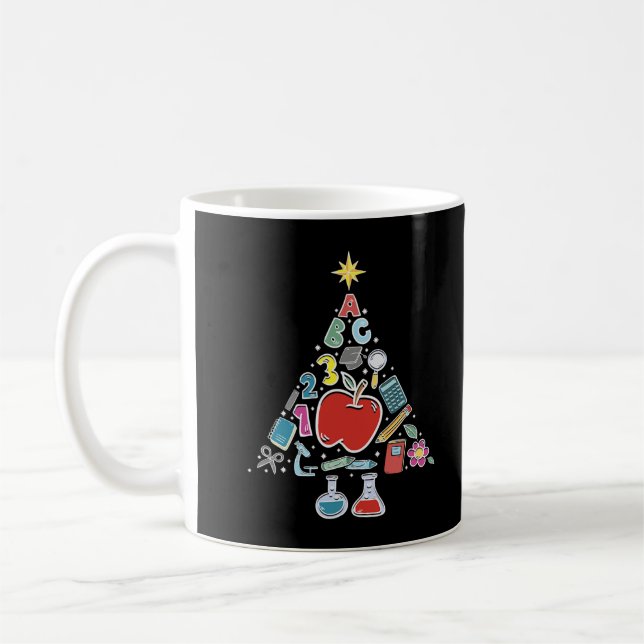 Education School Educator - Christmas Tree Teacher Coffee Mug (Left)