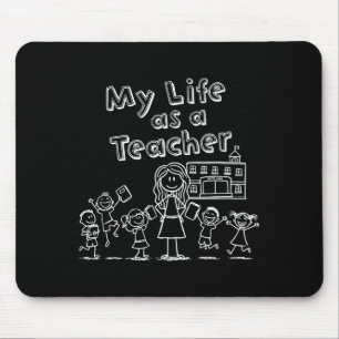 Education stick figure design my life as a teacher mouse pad