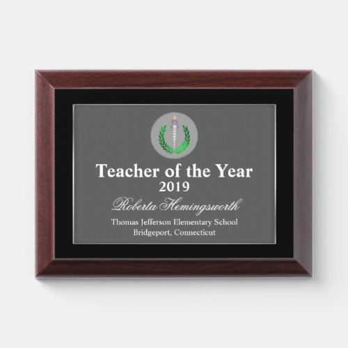Education Symbol Black Teachers Award Plaque