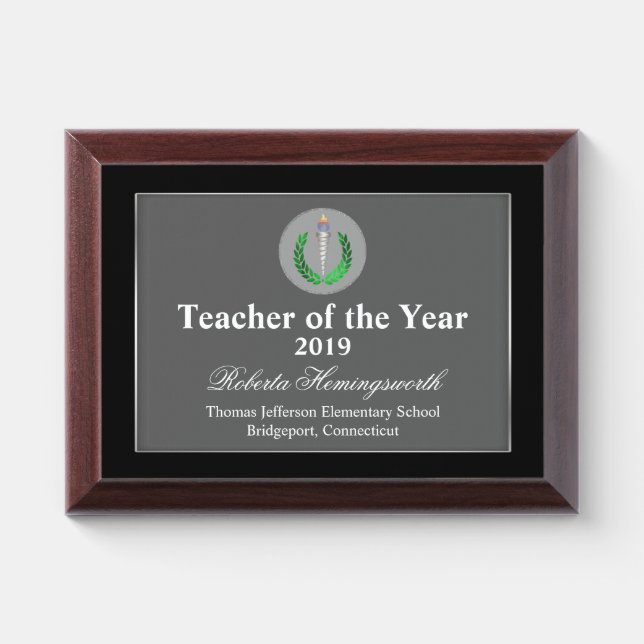 Education Symbol Black Teachers Award Plaque (Horizontal)