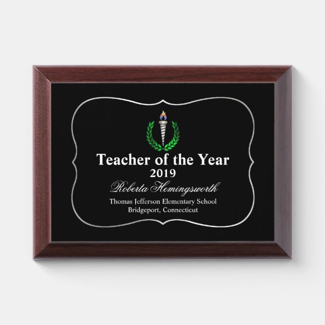 Education Symbol Teachers Award Plaque (Horizontal)
