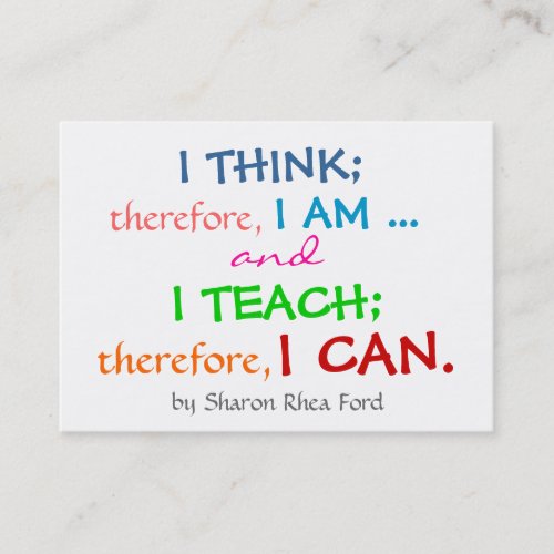 Education / Teacher Profile - Business Card by SRF