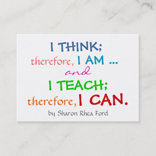 Customizable Education / Teacher Profile - Business Card by SRF