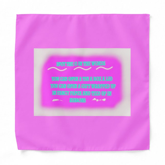 EDUCATION WORDS DESIGN PINK BANDANA (Front)