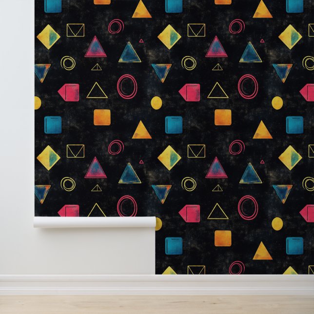 Educational geometry-themed wall decor wallpaper  (Application)