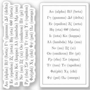 Educational Greek Alphabet / Greek Letter Stickers