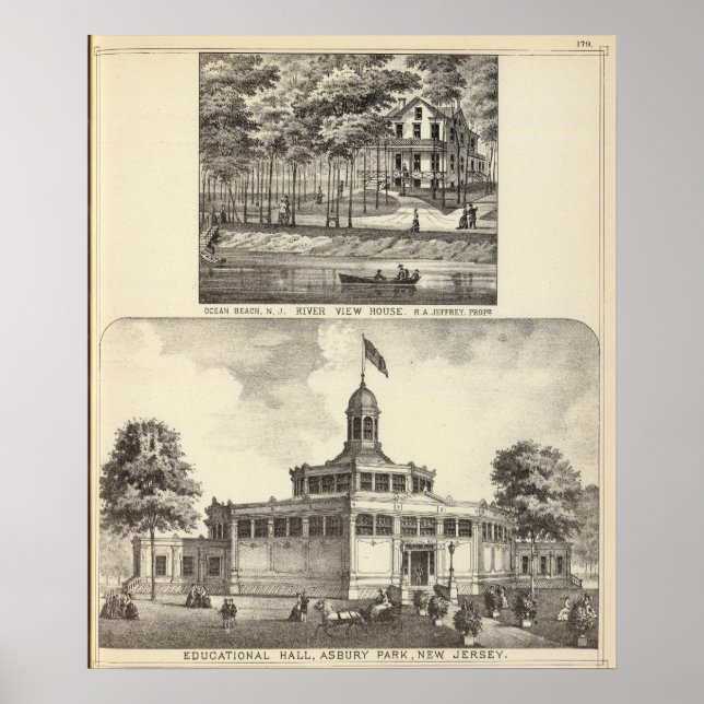 Educational Hall, Asbury Park and River View House Poster (Front)