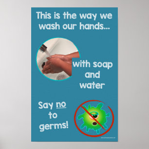 Educational Hand-wshing Safety Information Poster