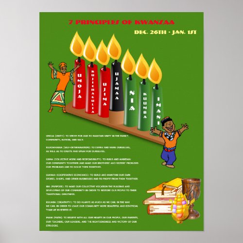 Educational KWANZAA Poster 7 Principles Symbols