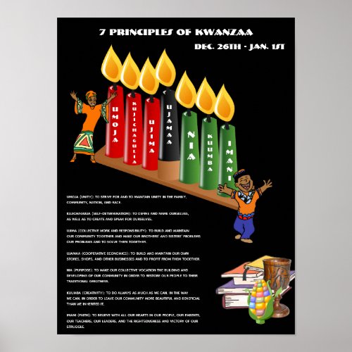 Educational KWANZAA Poster 7 Principles Symbols