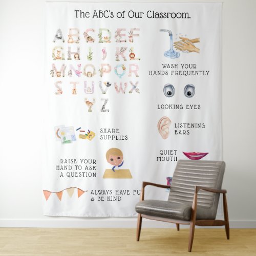 Educational Learning Classroom Rules Tapestry