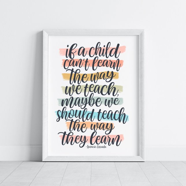 Educational Quote Typography Rainbow Stripes Poster (Creator Uploaded)