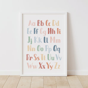 Educational Rainbow Watercolor Alphabet Poster