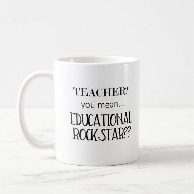 Educational Rockstar Teacher Gift Mug (Left)