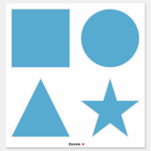 Educational Simple Shapes In Blue Stickers