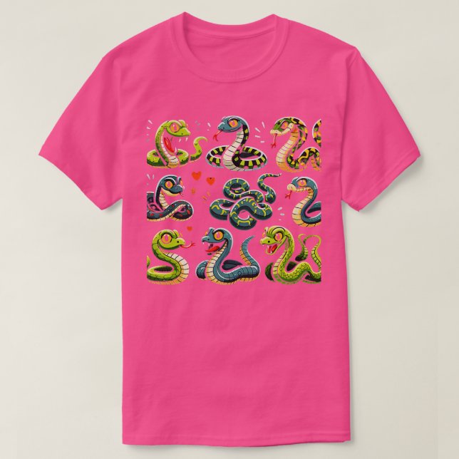 Educational Snake Types for Kids T-Shirt (Design Front)