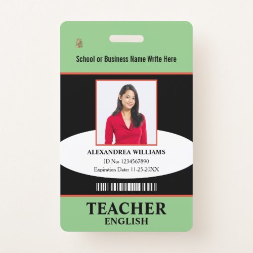 Educational Teacher Employee Photo Name ID  Badge