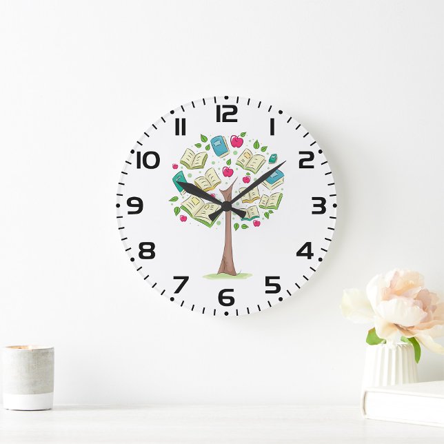 Educational Tree of Knowledge with Books Large Clock (Creator Uploaded)