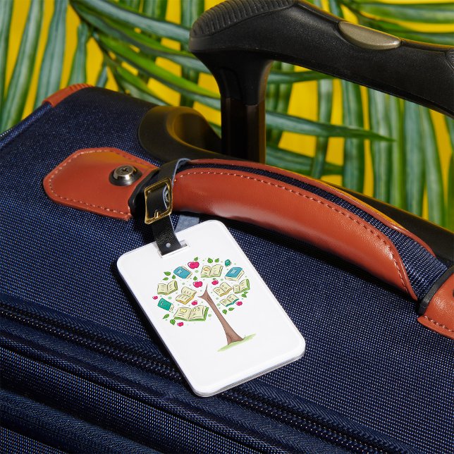 Educational Tree of Knowledge with Books Luggage Tag (Creator Uploaded)