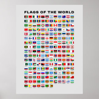 Educational World Flags Poster