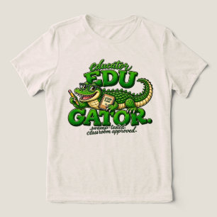 educator gator alligator teacher back to school ds Tri-Blend shirt