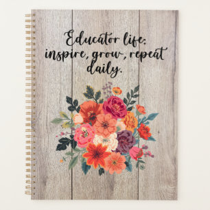 Educator Life Inspire Grow Repeat Daily Design Planner