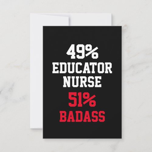 Educator Nurse Badass Card