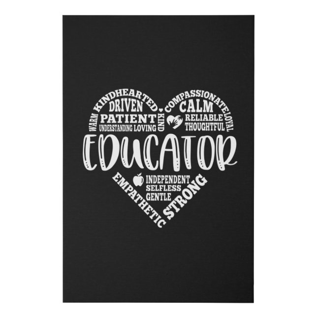 Educator Teacher appreciation subway art Faux Canvas Print (Front)