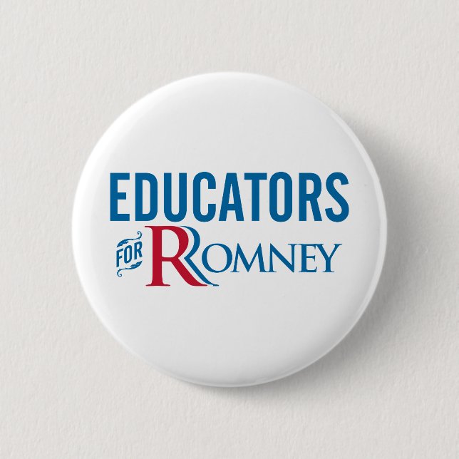 Educators For Romney Pinback Button (Front)