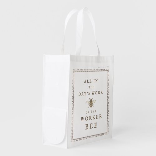 Educators Series Worker Bee Beekeeper Days Work Grocery Bag