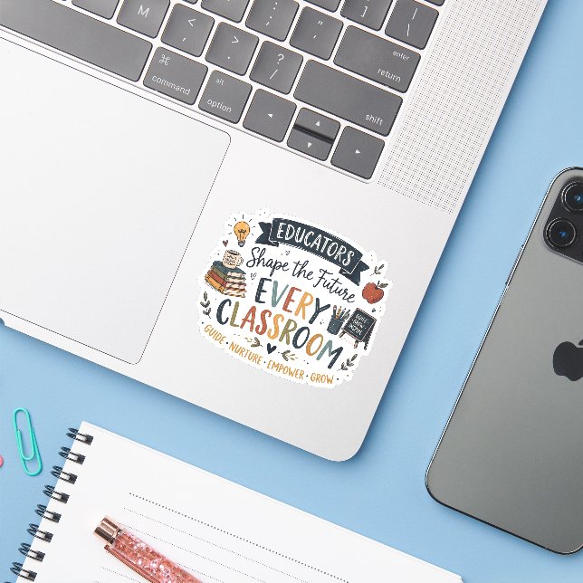 Educators Shape the Future Sticker (Laptop w/ iPhone)