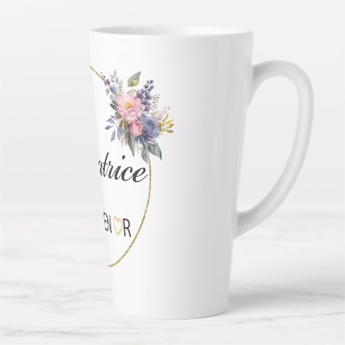ducatrice Floral Watercolor Latte Mug