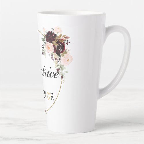 ducatrice Floral Watercolor Latte Mug