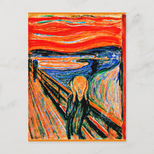 Edvar Munch famous painting, The Scream, Postcard
