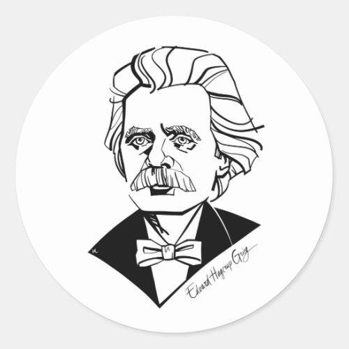 Edvard Grieg Classic Round Sticker