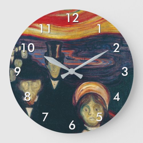 Edvard Munch _ Anxiety Large Clock