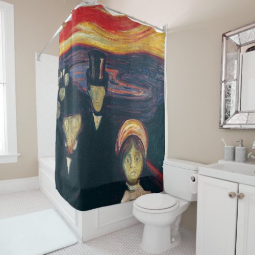 Edvard Munch _ Anxiety Shower Curtain