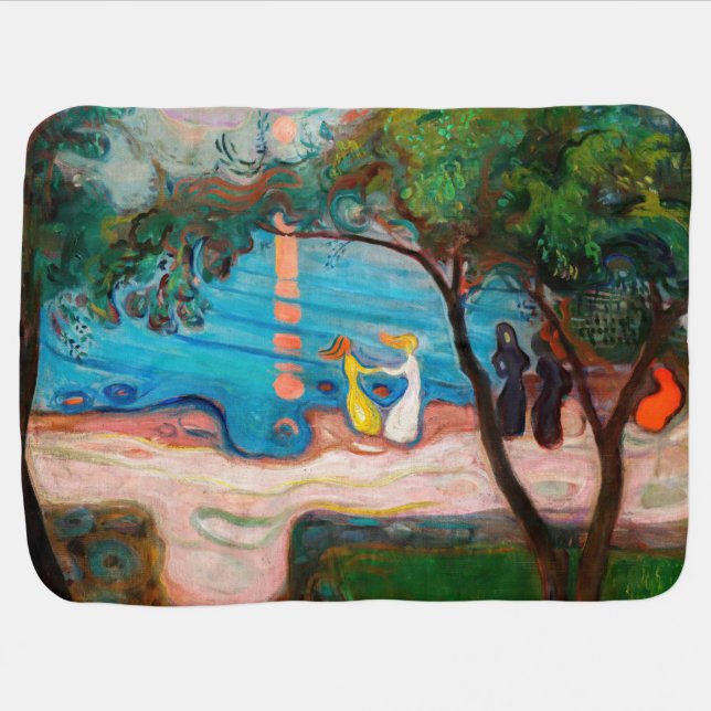 Edvard Munch - Dance on the Beach Baby Blanket (Horizontal)