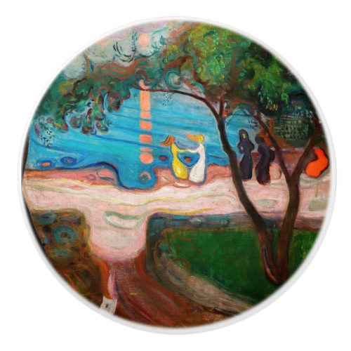 Edvard Munch _ Dance on the Beach Ceramic Knob